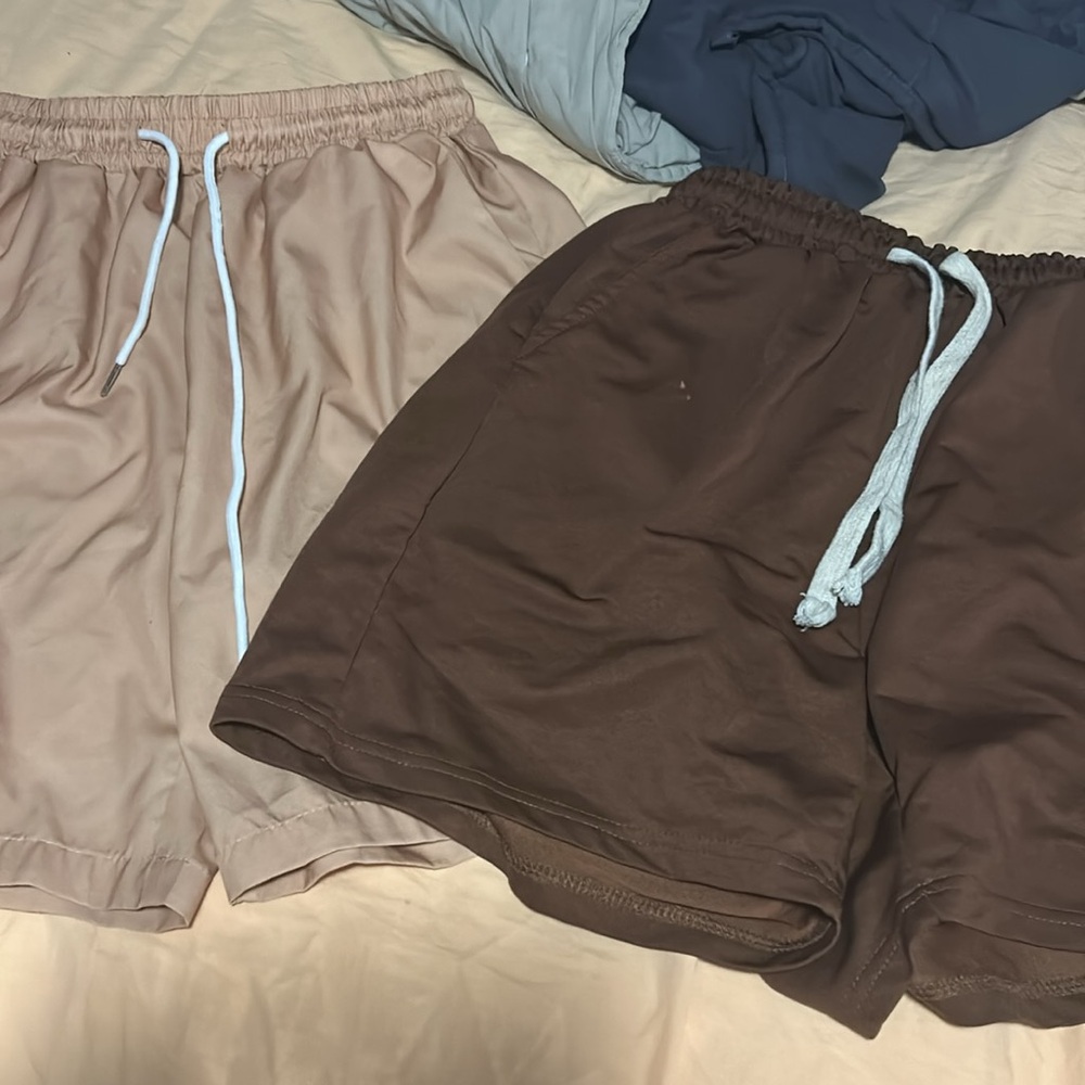 2 Pairs of Beige & Brown Shorts - Small